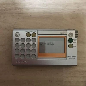 SONY ICF-C1200 Pocket Radio AM FM Silver Orange Japan Very Good - Picture 1 of 3
