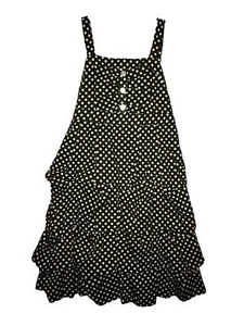 Amy's Closet Girl's Black Polka Dot Dress 100% Cotton Spaghetti Strap Size 16 - Picture 1 of 8