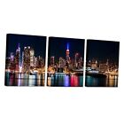 New York City Canvas Wall Art Manhattan Skyline Night View Picture Painting