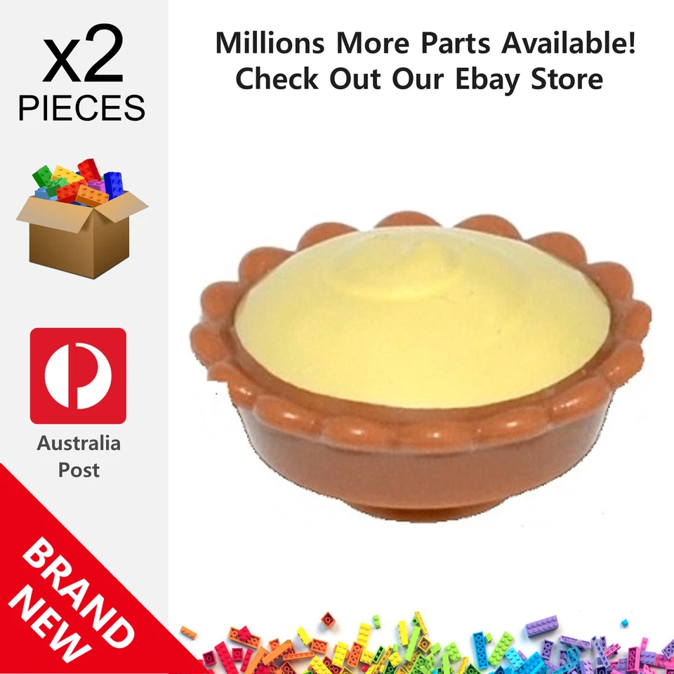 2x Genuine LEGO™ Medium Dark Flesh Pie with Bright Light Yellow 93568 6064765 - image 1 of 1