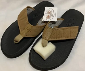 NEW Pure Juice Men’s Flip Flop Sandals Brown Beach Slip On 7 - Picture 1 of 6