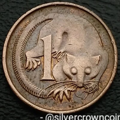 Australia 🇦🇺 1 Cent 1980. KM#62. One Penny coin. Feather-tailed Glider. Animal - Image 1 of 4