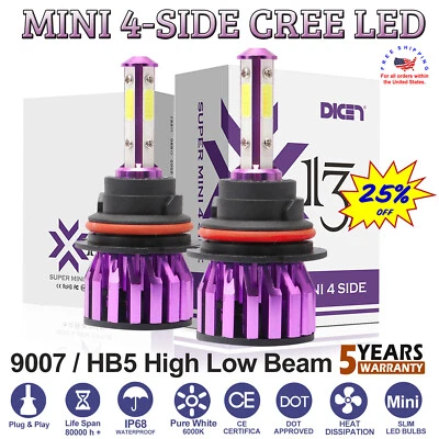 9007 HB5 LED Headlight Kit Hi/Lo Beam 1550W 232500LM Car Light Bulbs 6000K White - Image 1 of 4