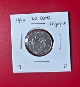 1990 SINGAPORE 20 CENTS COIN - NICE WORLD COIN !!! - Picture 1 of 2