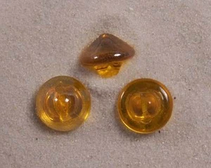 Button Set Transparent Glass Amber Cone Shape 1/2” 12mm 20L Czechia - Picture 1 of 1