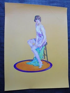 Gravure couleur mode jolie Parisenne an 30/50 pin up  - Picture 1 of 2
