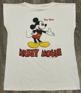 VTG 80s 90s Mickey Mouse KEY WEST Sleeveless Small Front and Back Made in USA - Picture 1 of 5