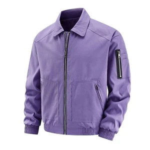 Chaqueta de béisbol de color liso para hombre al aire libre primavera/otoño piloto chaqueta de vuelo abrigo - Imagen 1 de 40