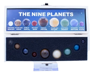 9 Planets Natural Stone Set Crystal Collection Amethyst Quartz Free Stand - Bild 1 von 13