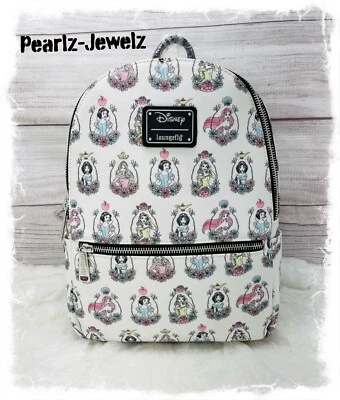 Mochila Loungefly Princess Frames Belle Jasmine Blancanieves Aurora Ariel Nueva con Etiquetas Foto 1 de 4