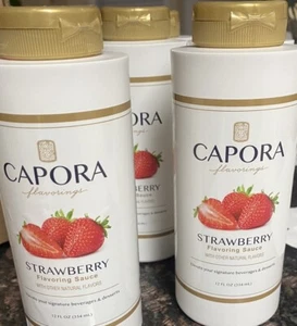 4 X Capora Strawberry Flavoring Sauce 12 fl. oz. WS-999SQZSTRWBR Case of 4 😋 - Picture 1 of 8