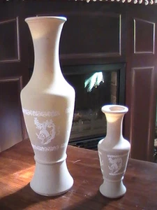 faux Wedgewood painted glass vases - Picture 1 of 4