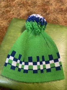 Vintage Wigwam Mills Ski Hat Creslan Acrylic Beanie Cap Toboggan USA Knit Pom - Picture 1 of 6
