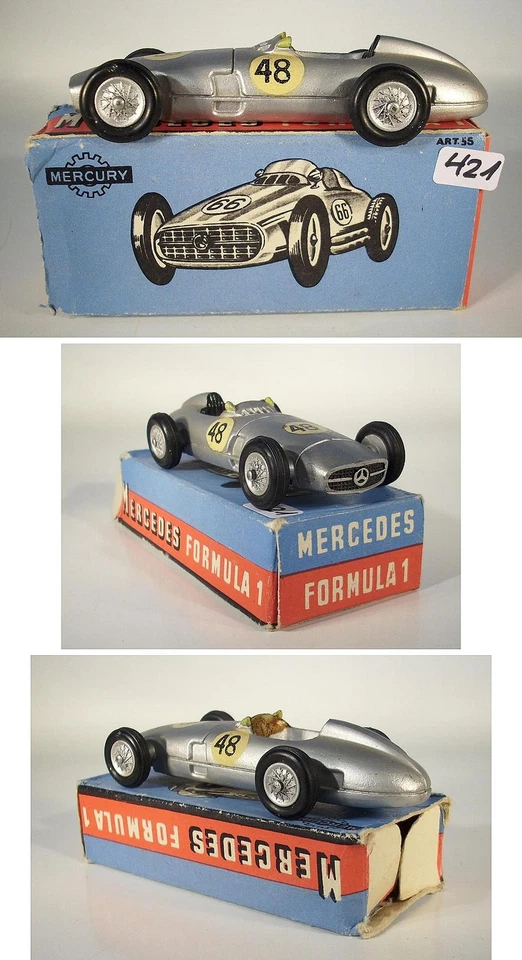 Mercury Italy 1/43 Mercedes Silberpfeil Formel 1 silber in Box #421 - Bild 1 von 1