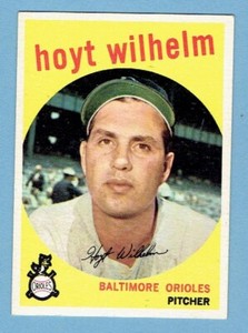 HOYT WILHELM 1959 TOPPS TEAM CARD #349 CLEAN BACK NO CREASES EX/MT