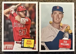 2023 Topps Archives Hit Stars Ted Williams #57HS-4 and Mike Trout #57HS-13 - Picture 1 of 2