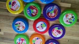 12 mini frisbee CLARENCE bomboniera festa compleanno PER sacchetti regalo premi LOTTO - Foto 1 di 2