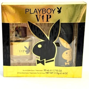 Playboy VIP Mens Fragrance Gift Set Eau De Toilette 50ml & Body Spray 113g - Picture 1 of 5