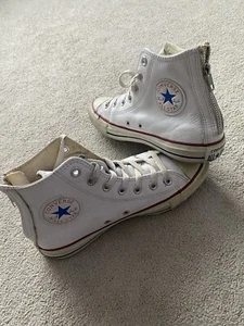 Zapatillas deportivas Converse All Star Hi Top altas de cuero blanco para mujer y hombre talla 5,5 EU 38 - Imagen 1 de 8