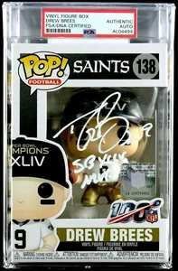 NFL DREW BREES HAND SIGNED ENCAPSULATED FUNKO POP #138 INSCRIBED WITH PSA COA - Picture 1 of 2