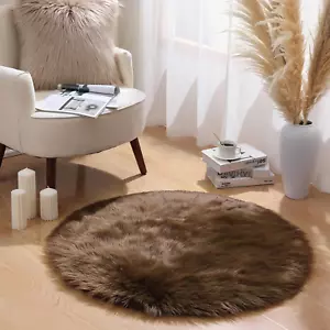 Ashler Faux Fur Rug, Fluffy Shaggy Area Rug Ultra Soft 3 X 3 Feet Sheepskin Fur - Picture 1 of 8