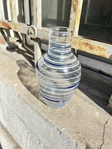 VASO VETRO DI MURANO MASSIMO LUNARDON 80s LAVORAZIONE A SPIRALE FIRMA SUL FONDO - Picture 1 of 18