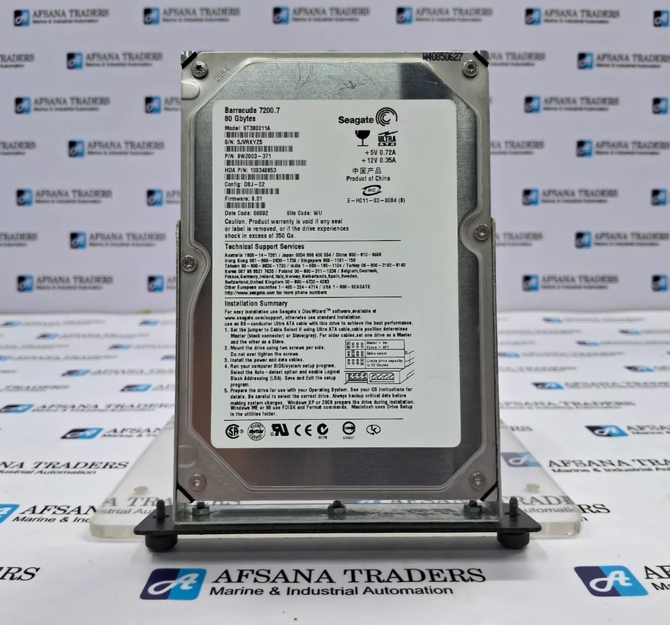 SEAGATE | ST380011A | 9W2003-371 | BARRACUDA 72000.7 80 GBYTES | HARD DISK DRIVE - Image 1 of 4