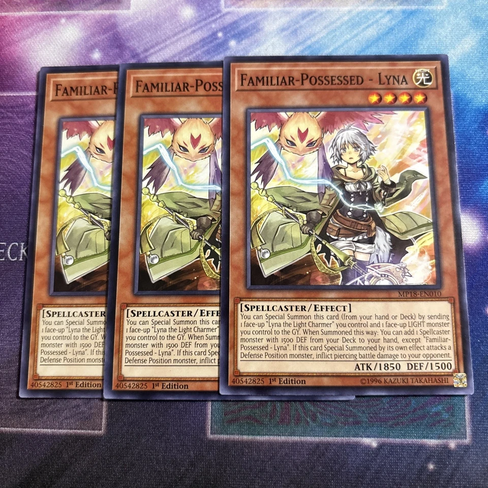 You-Gi-Oh! Familiar-Possessed - Lyna  MP18-EN010 Common NM 1st Edition x3  - Image 1 of 1