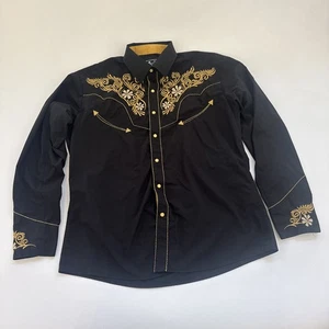 El Pionero Rodeo Hemd Herren Large bestickt Perlen Druckknopf Western Cowboy Country - Bild 1 von 11