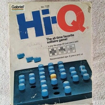 Vintage 1977 HI-Q Gabriel #7120 Solitaire Game Pegs  Original Box Complete Game - Image 1 of 4