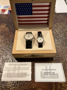 SEPTEMBER 11, 2001 ~ MEMORIAL WATCH SET MEN/WOMEN ~ WITH COA - Picture 1 of 5