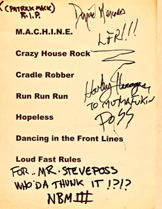 THE STIMULATORS RARE AUTOGRAPHED SETLIST 10/11/06 CBGBS NYC HARLEY DENISE NICK - Picture 1 of 2