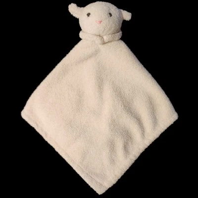 Pottery Barn Kids Lamb Lovey 2010 Plush Blanket 13x13 Cream White Pink Nose Shee - Image 1 of 4