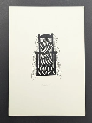 Karl Cohnen, Federstuhl, Linolschnitt, handsigniert, betitelt, - - Bild 1 von 4