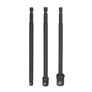 Impact Socket Adapter Set 6" Extension Bit 1/4" Hex Shank 1/4" 3/8" 1/2" Drive - Picture 1 of 5