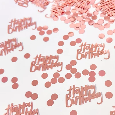 Rose Gold Birthday Confetti for Table Decor,270 PCS Glitter Happy Birthday Decor - Image 1 of 4