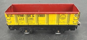 Marx O Gauge Tin Plate #241708 B&O Baltimore & Ohio Gondola Remarkable Shape - Picture 1 of 6