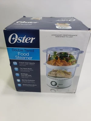 Oster 5 Quart Double Tiered Electric Food Steamer CKSTSTMD5-W - Image 1 of 4