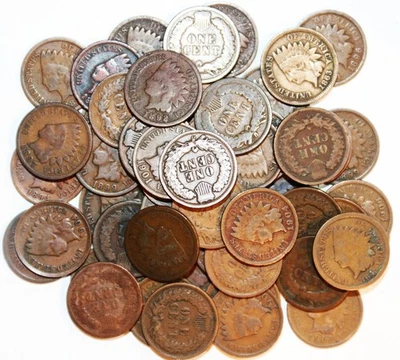 (54) Indian Head Cents - Good/VG - 1863-1908 Range - #7315D - Image 1 of 4