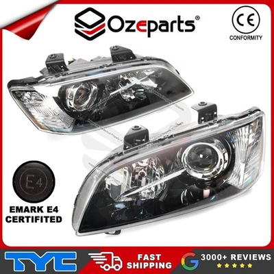 Pair LH+RH Projector Head Light Black For Holden VE Commodore Series 1 '06~'10 - image 1 of 4