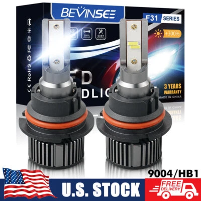 2PCS 9004 HB1 LED Headlight Bulbs 6000K for Nissan Sentra 1985-1998 Cold White - Image 1 of 4
