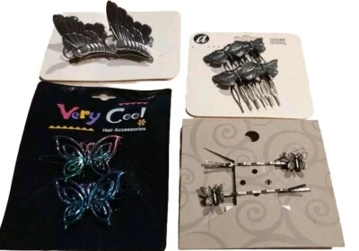 Lote de 4 peines de pelo vintage horquilla pinzas garra mujer mariposa  Foto 1 de 4