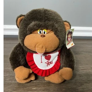 Vtg 1996 Sensor Whistle Monkey Plush I Love You Bib Animated Toy *Works* - Picture 1 of 6