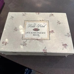 Vintage 1997 Robert Frederick The Rose Petal Stationary Box Set Cream Red Floral - Picture 1 of 5