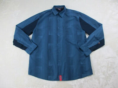 Bugle Boy Shirt Mens Medium Blue Button Up Long Sleeve Vented Y2K Casual - Image 1 of 4
