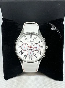 Jacques Lemans 1-1606P Women White Leather Analog Dial Quartz Wrist Watch JNA39 - Picture 1 of 11