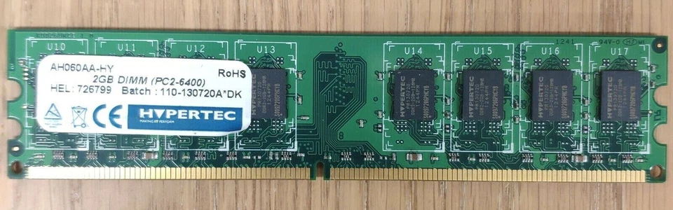 Hypertec AH060AA-HY (2 GB, PC2-6400 (DDR2-800MHz), DDR2 RAM, DIMM 240-pin) USED - Image 1 of 1