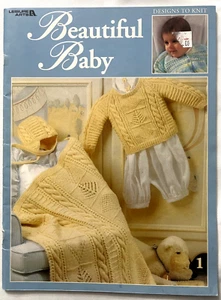 Beautiful Baby Knitting Patterns Book Blankets Christening Set Booties Hat +more - Picture 1 of 12