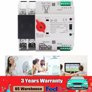 Interruttore Trasferimento Automatico 2P 100A 110V Griglia ad AC Generatore Doppia Potenza 50Hz/60Hz - Foto 1 di 12