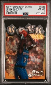1997-98 TOPPS ROCK STARS REFRACTOR KEVIN GARNETT #RS12 PSA 8 - Picture 1 of 2